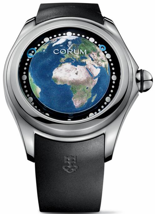 Review Corum Big Bubble L390 / 03257 - 390.101.04 / 0371 EE01 Earth UE Replica watch